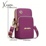 Lightweight Nylon Crossbody Sports Armband: Secure Zipper & Headphone Hole Sleek Solid Color Design
