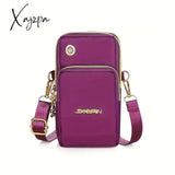 Lightweight Nylon Crossbody Sports Armband: Secure Zipper & Headphone Hole Sleek Solid Color Design