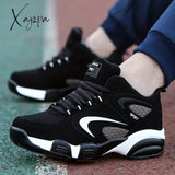 Low-Top Mens Lace Up Platform Sneakers - Comfy Non-Slip Trendy Shoes For All Seasons Camping