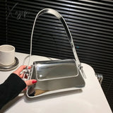 Luxury Designer Laser Women Armpit Bag Silver Chic Female Shoulder Bags Party Clutches Trend Lady