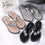 Luxury Rhinestones Flowers Flip Flops Women Summer 2024 Ladies Slippers Flats Sandals Woman