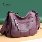 Many Pockets Shoulder Crossbody Bags For Women 2024 Brand Leather Ladies Designr Handbags Winter