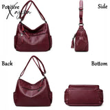 Many Pockets Shoulder Crossbody Bags For Women 2024 Brand Leather Ladies Designr Handbags Winter