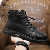 Men Ankle Boots Autumn Winter Plush Walking Shoes Mens Solid Colors Warm Outdoor Chelsea Zapatos