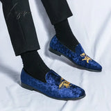 Men Fashion Embroidery Party Wedding Slip-On Loafers Moccasins Men’s Casual Shoes Mens Light