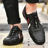 Men Sneakers New Spring Autumn Sewing Casual Shoes For Lace-Up Flats Driving Solid Color Loafer