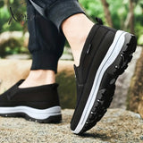 Mens Breathable Athletic Slip-On Sneakers - Comfort Walking Shoes For Everyday Leisure