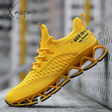 Mens Geometric Blade Sneakers - Lightweight Breathable Odor-Resistant Athletic Shoes With Lace