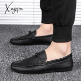 Men’s Leather Casual Shoes Luxury Social Loafers Moccasins For Men Trends 2024 Comfortable Flats