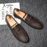 Men's Leather Casual Shoes Luxury Social Loafers Moccasins For Men Trends 2024 Comfortable Flats Outdoor Fashion Shoes Footwear