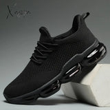 Mens Low-Top Casual Sports Sneakers - Breathable Woven Fabric Upper, Cushioned Air Sole, Non-Slip Rubber Outsole, Lace-Up Closure, Round Toe, Comfortable Fabric Insole, Perfect for Gym, Daily, and Casual Wear