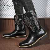 Men’s Roper Boots Western Cowboy Embroidered Mid-Calf