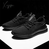 Men’s Trendy Breathable Lace Up Knit Sneakers - 6056