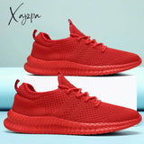 Men’s Trendy Breathable Lace Up Knit Sneakers - 6056