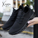 Mens Ultra-Lightweight Breathable Fabric Sneakers - Comfortable Lace-Up Shoes With Eva Sole For