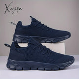 Mens Ultra-Lightweight Breathable Fabric Sneakers - Comfortable Lace-Up Shoes With Eva Sole For