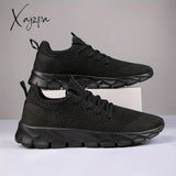 Mens Ultra-Lightweight Breathable Fabric Sneakers - Comfortable Lace-Up Shoes With Eva Sole For