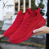 Mens Ultra-Lightweight Breathable Fabric Sneakers - Comfortable Lace-Up Shoes With Eva Sole For