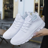 Mens Ultra-Lightweight Breathable Fabric Sneakers - Comfortable Lace-Up Shoes With Eva Sole For