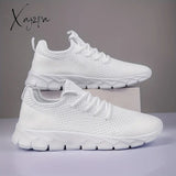 Mens Ultra-Lightweight Breathable Fabric Sneakers - Comfortable Lace-Up Shoes With Eva Sole For