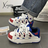 Mixed Color Mens Sneakers High Street Platform Harajuku Style Womens Breathable Athletic Shoes