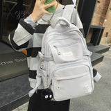 Multifunction Waterproof Buckle Backpack Korean Style School Bag Student Shoulder Teenage Girls