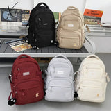 Multifunction Waterproof Buckle Backpack Korean Style School Bag Student Shoulder Teenage Girls