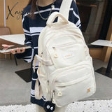 Multifunction Waterproof Buckle Backpack Korean Style School Bag Student Shoulder Bag Teenage Girls Laptop Backpacks