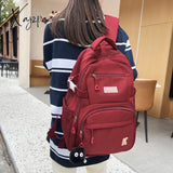 Multifunction Waterproof Buckle Backpack Korean Style School Bag Student Shoulder Teenage Girls