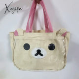 New Cute Rilakkuma Korilakkuma Bear Children Girls Big Canvas Handbags Tote Bags For Women