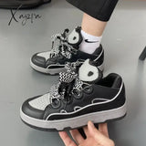 New Fashion Black Mens Casual Sneakers Sport Athletic Pu Leather Breathable Running Shoes Women