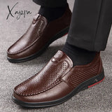 New Men Shoes Formal Casual Leather Slip-On Wear-Resistant Comfortable Breathable Loafers Zapatos