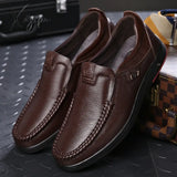 New Men Shoes Formal Casual Leather Slip-On Wear-Resistant Comfortable Breathable Loafers Zapatos