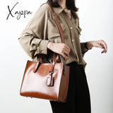 New Oil Wax Leather Women Handbags Designers Big Capacity Luxury Shoulder Bags Female Top-Handle