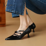 New Patent Leather Mary Jane Shoes Spring Woman Pointed Toe High Heels Women Pumps For Large Size