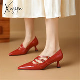 New Patent Leather Mary Jane Shoes Spring Woman Pointed Toe High Heels Women Pumps For Large Size