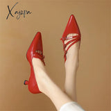 New Patent Leather Mary Jane Shoes Spring Woman Pointed Toe High Heels Women Pumps For Large Size