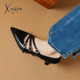 New Patent Leather Mary Jane Shoes Spring Woman Pointed Toe High Heels Women Pumps For Large Size