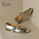 New Split Leather Women Mary Jane Shoes Spring Low Heels Woman Round Toe Pumps Retro Zapatos De