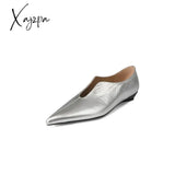 New Spring Cow Leather Women Shoes Pointed Toe Pumps For Zapatos De Mujer Fashion Retro Ladies Low