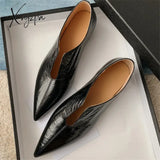 New Spring Cow Leather Women Shoes Pointed Toe Pumps For Zapatos De Mujer Fashion Retro Ladies Low