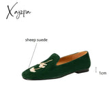 New Spring Sheep Suede Women Shoes Round Toe Pumps Low Heel For Zapatos Mujer Embroidered Loafers