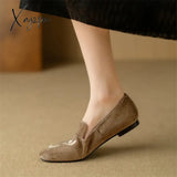 New Spring Sheep Suede Women Shoes Round Toe Pumps Low Heel For Zapatos Mujer Embroidered Loafers