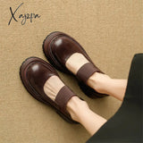 New Spring Sheepskin Women Shoes Round Toe Pumps Platform For Zapatos Mujer Concise Loafers Ladies