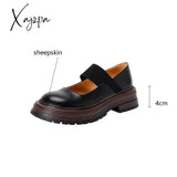 New Spring Sheepskin Women Shoes Round Toe Pumps Platform For Zapatos Mujer Concise Loafers Ladies