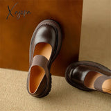 New Spring Sheepskin Women Shoes Round Toe Pumps Platform For Zapatos Mujer Concise Loafers Ladies