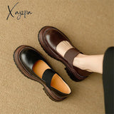 New Spring Sheepskin Women Shoes Round Toe Pumps Platform For Zapatos Mujer Concise Loafers Ladies