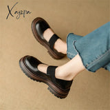 New Spring Sheepskin Women Shoes Round Toe Pumps Platform For Zapatos Mujer Concise Loafers Ladies