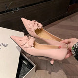 New Spring Sheepskin Women Shoes Shallow Flower Pointed Toe Pumps For Zapatos De Mujer Ladies