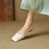 New Spring Sheepskin Women Shoes Square Toe Pumps Ballet For Zapatos De Mujer Concise Low Heels